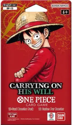 Qty 1 One Piece Card Game Carrying On His Will OP-13 Sleeved Booster, New - Image 1