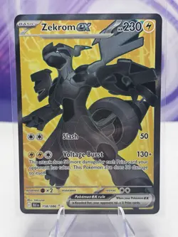 Pokemon Zekrom EX Full Art Holo Black Bolt Ultra Rare Card 158/086 NM - Image 1