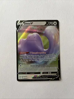 Pokemon TCG Ditto v Shining Fates Holo Ultra Rare Card 050/072 - Image 1