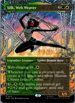 Silk, Web Weaver 215 MTG Marvel's Spider-Man Rare Borderless NM - Image 1