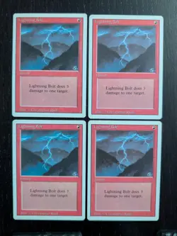 Lightning Bolt Set of 4 * REVISED * NM/MT * Magic the Gathering MtG - Image 1
