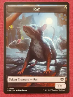 Magic The Gathering COMMANDER MASTERS CMM RAT SOLDIER token card MTG - Image 1