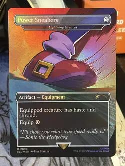 Power Sneakers Lightning Greaves FOIL #2099 MTG Magic Secret Lair Sonic Hedgehog - Image 1