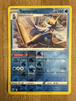 Samurott 035/185 Reverse Holo Vivid Voltage Pokemon TCG Card LP - Image 1