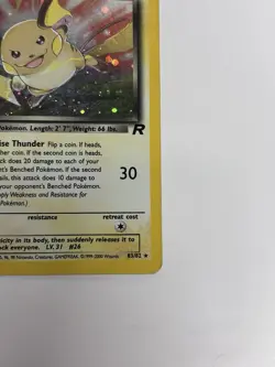 Pokemon Dark Raichu Holo Rare 83/82 - Team Rocket Set (Vintage) - Image 2