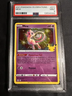 2021 Mew Holo Rare Pokemon TCG Celebrations 011/025 PSA 9 Mint - Image 1
