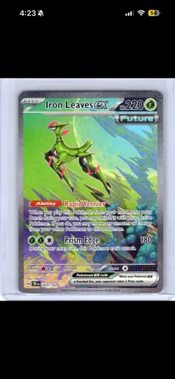 Pokemon TCG Iron Leaves EX Scarlet & Violet And Time magazine - Image 2