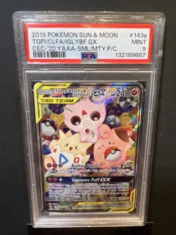 2019 POKEMON SUN & MOON COSMIC ECLIPSE TOGEPI & CLEFFA & IGGLYBUFF GX PSA 9 - Image 1