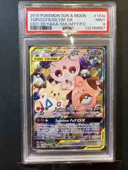 2019 POKEMON SUN & MOON COSMIC ECLIPSE TOGEPI & CLEFFA & IGGLYBUFF GX PSA 9 - Image 2