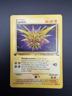 Pokemon TCG Zapdos 30/62 1st Edition Fossil Regular - Image 1