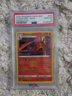 2020 Pokemon Vivid Voltage Prerelease Charizard Holo 66 Black Star Promo PSA 10 - Image 1