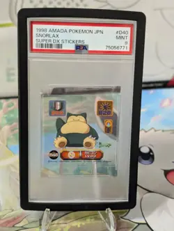 Snorlax #D40 Amada Super DX Sticker Clear Pokemon (1998) - PSA 9 - MINT - Image 1