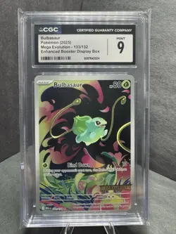 CGC 9 Bulbasaur 133/132 Stamped Mega Evolution Enhanced Display Box Pokemon TCG - Image 1