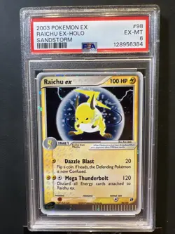 2003 POKEMON EX SANDSTORM #98 RAICHU EX-HOLO PSA 6 - Image 1
