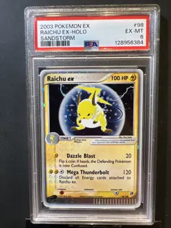 2003 POKEMON EX SANDSTORM #98 RAICHU EX-HOLO PSA 6 - Image 2