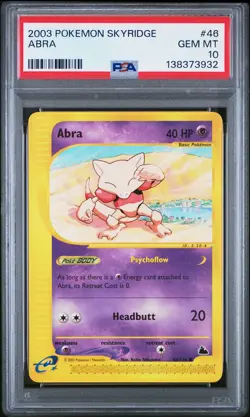 2003 POKEMON SKYRIDGE #46 ABRA PSA 10 - Image 1