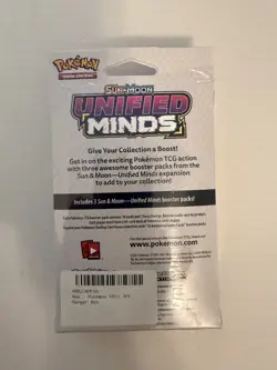 Pokemon TCG Sun & Moon Unified Minds Hanger Box Sealed (3 Booster Packs) - Image 3