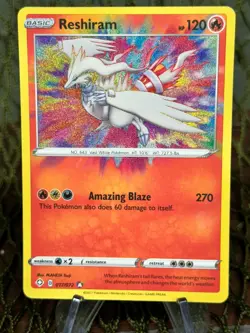 RESHIRAM ~ 17/72 ~ Shiny RAINBOW Holo Rare Pokemon TCG: Shining Fates - Image 1