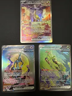 POKEMON TEMPORAL FORCES 2024 lot - Raging Bolt Ex Iron Crown Ex & Iron Leaves Ex - Image 1