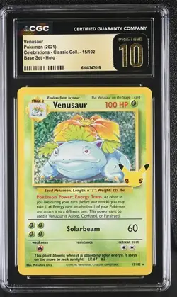 Venusaur *CGC PRISTINE 10* Holo Rare *#15* Celebrations * Pokemon - Image 1