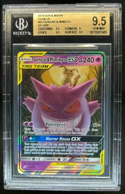 2019 Pokemon Sun & Moon Team Up Gengar Mimikyu Holo #53/181 BGS 9.5 - Image 1