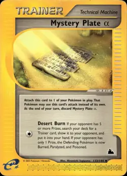 Mystery Plate Alpha 133/144 Uncommon Skyridge WOTC Pokemon - Image 1