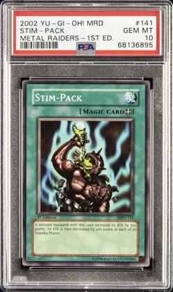 2002 YU-GI-OH! MRD-METAL RAIDERS 1ST ED #141 STIM-PACK PSA 10 - Image 1