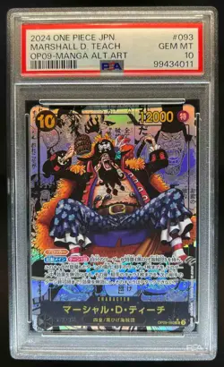 2024 One Piece Japanese Marshall D Teach Manga Alt Art #093 PSA 10 GEM MINT - Image 1