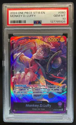 2024 One Piece Monkey D Luffy #ST18-060 PSA 10 GEM MINT - Image 1