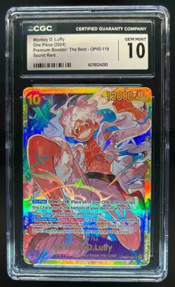 2024 One Piece Premium Booster Monkey D. Luffy Secret Rare #OP05-119 CGC 10 - Image 1