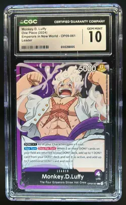 2024 One Piece Emperors In New World Monkey D Luffy #OP09-061 CGC 10 GEM MINT - Image 1