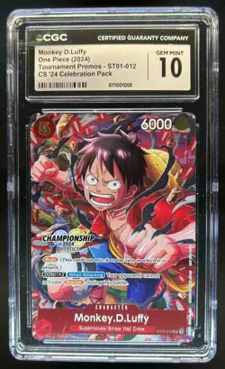 2024 One Piece Tournament Promos Monkey.D.Luffy Celebration Pack #ST01012 CGC 10 - Image 1