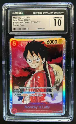 2022 One Piece Straw Hat Crew Monkey D. Luffy Super Rare #ST01-012 CGC 10 - Image 1