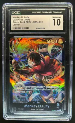 2024 One Piece Monkey D. Luffy Starter Deck 3D2Y #ST14-001 CGC 10 GEM MINT - Image 1