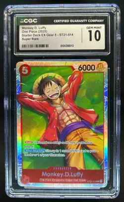 2025 One Piece Starter Deck Monkey D. Luffy Super Rare #014 CGC 10 GEM MINT - Image 1