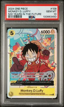 PSA 10 Monkey D. Luffy One Piece CCG 500 Years In The Future OP07-109 SR 2024 - Image 1