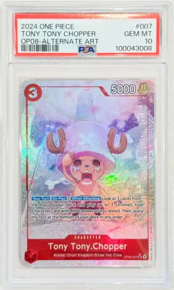 Tony Tony Chopper OP08-007 Two Legends One Piece English PSA 10 Alt Art Card - Image 1