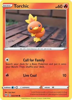 Torchic Common SWSH03: Darkness Ablaze 022/189 NM English Pokemon Card - Image 1
