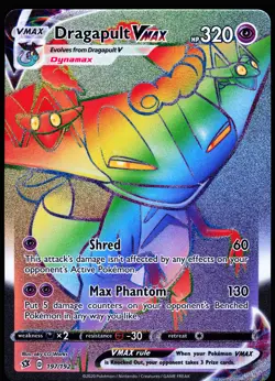 Pokemon Card- Dragapult VMAX (Secret) SWSH02: Rebel Clash #197/192 - Image 1