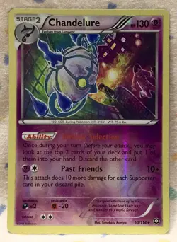 Pokemon Card CHANDELURE XY Steam Siege 50/114 Reverse Holo Rare NM/M Condition - Image 1