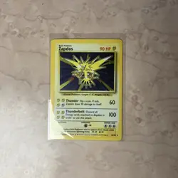 Zapdos Holo 16/102 Base Set WOTC 1999 Pokemon TCG Card Vintage Rare NM ⚡ - Image 2