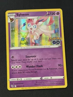 Sylveon 35/78 Pokemon GO Set Holo Rare Pokemon Card TCG 2022 - Image 1