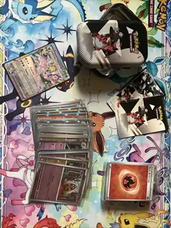 Rare And Reverse Holo Pokemon Card Lot 50x Near Mint Holo Cards+ Collector Tin#3 - Image 1