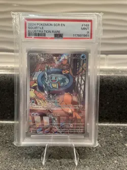 🔥2024 Pokemon Stellar Crown Squirtle Full Art Illustration Card 148/142 PSA 9 - Image 1