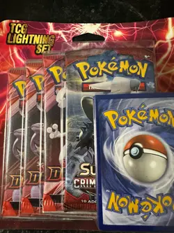 Pokemon TCG Lightning Set 4 Packs + 1 Bonus Card! Brand New/Sealed! - Image 1