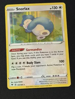 Snorlax 131/185 Pokemon Vivid Voltage Sword & Shield Holo Rare Card NM - Image 1