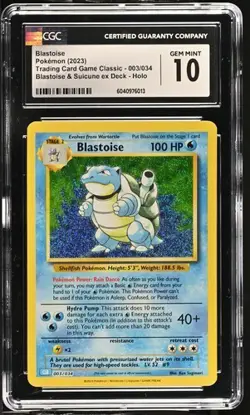 CGC 10 English Blastoise 003/034 Trading Card Game Classic Holo - Image 1
