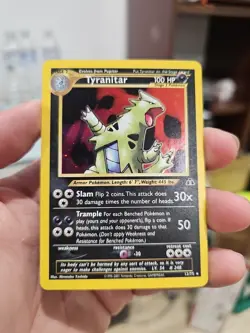 Holo Tyranitar 12/75 Neo Discovery Pokemon Card EXC+ - Image 1