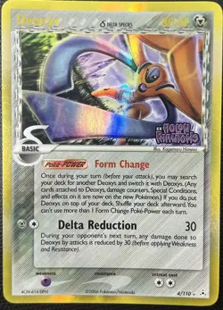 Deoxys 4/110 EX Holon Phantoms Stamped Reverse Holo Rare Pokemon Card LP - Image 1