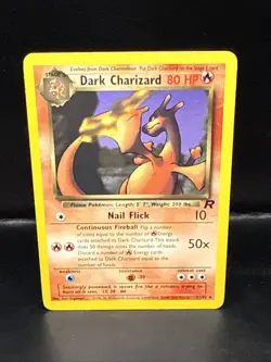 Pokemon TCG Dark Charizard Non-Holo Card 21/82 Team Rocket 2000 Vintage D - Image 2